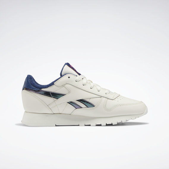 Reebok Women's Classic Leather Shoes - Chalk / Batik Blue / Atomic Pink