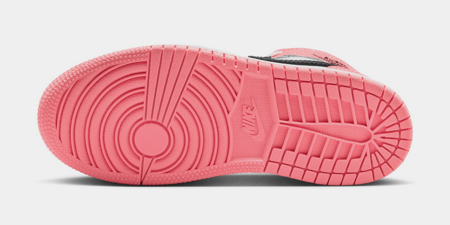 Nike Kids' Jordan 1 Mid Pink Gaze Shoes - Pink Gaze / Pearl Pink / White