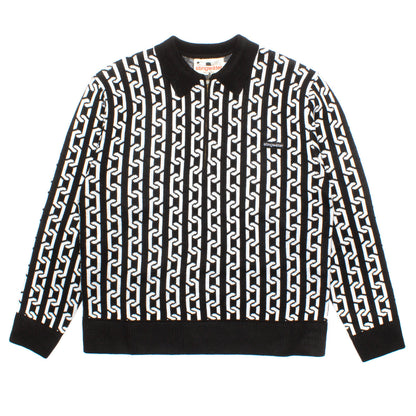 Chain Collared Half Zip Sweater