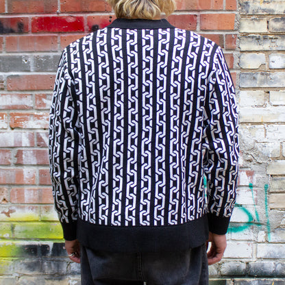 Chain Collared Half Zip Sweater
