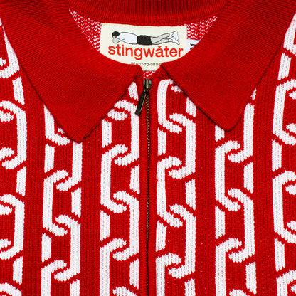 Chain Collared Half Zip Sweater