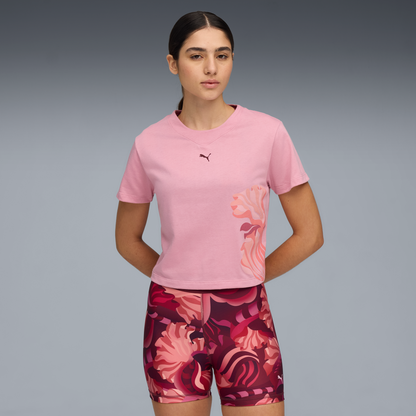 Puma Women's Floral Ribbon Tee - Poised Pink