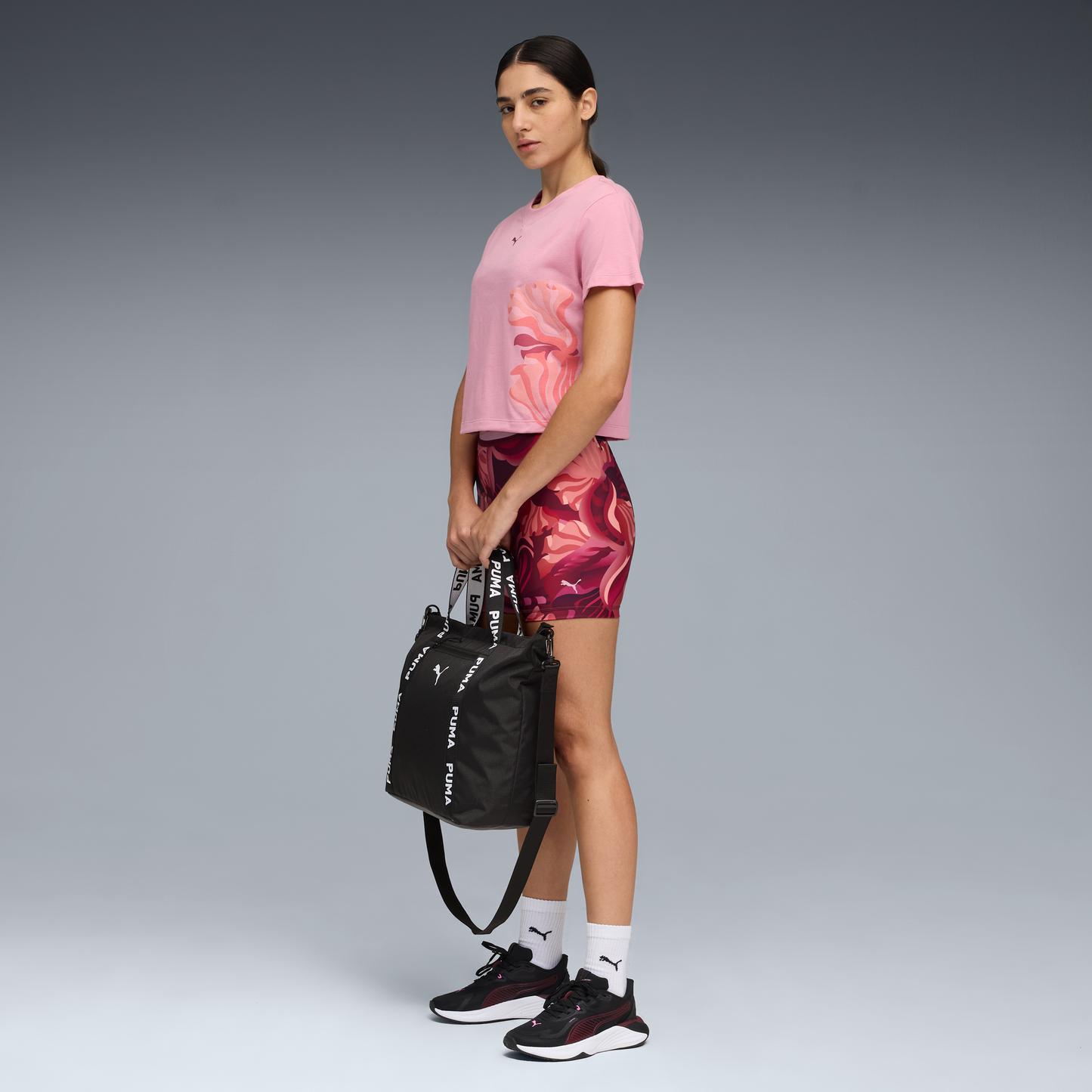 Puma Women's Floral Ribbon Tee - Poised Pink