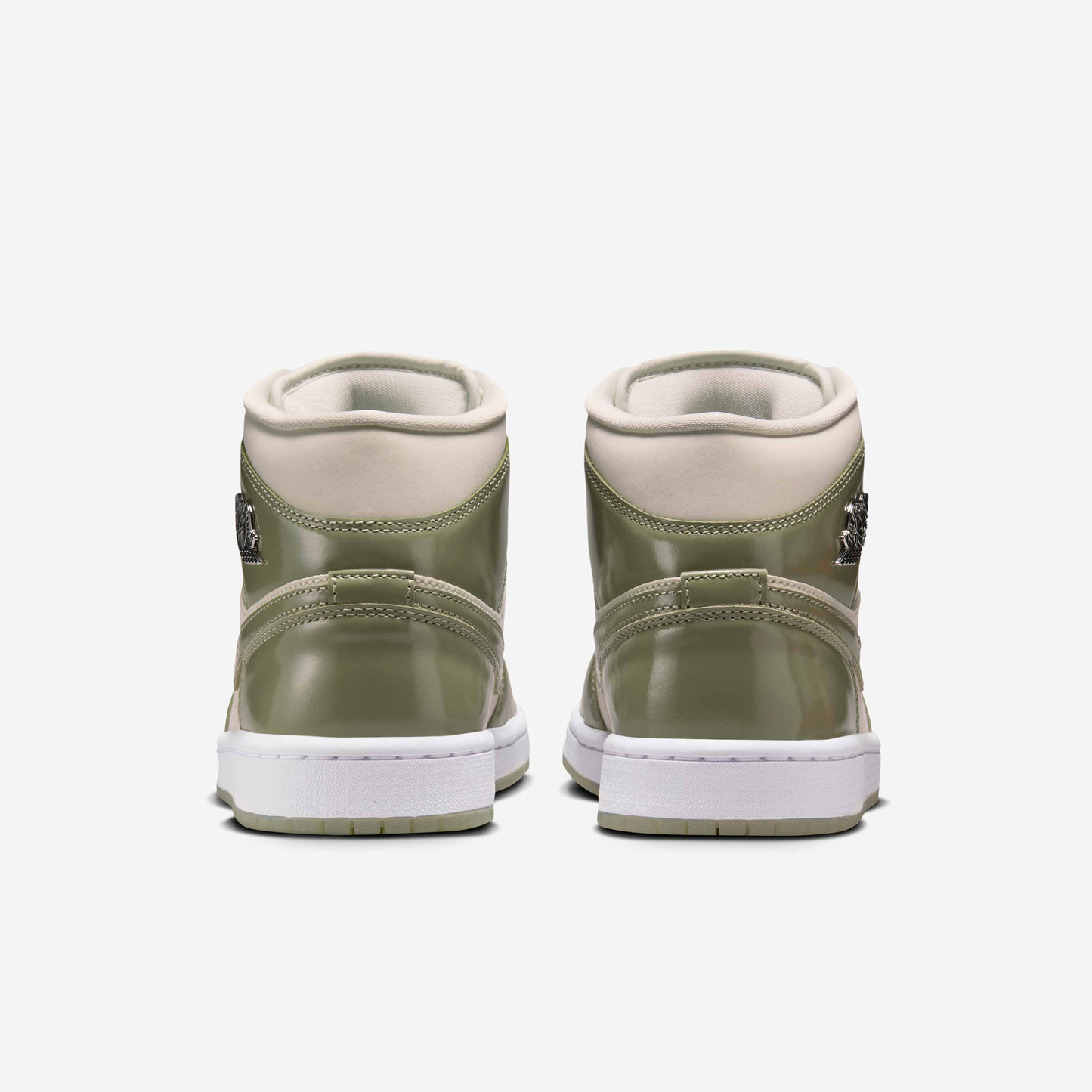 Nike Women's Air Jordan 1 Mid Se Shoes - Sea Glass / Oil Green / Metallic Silver