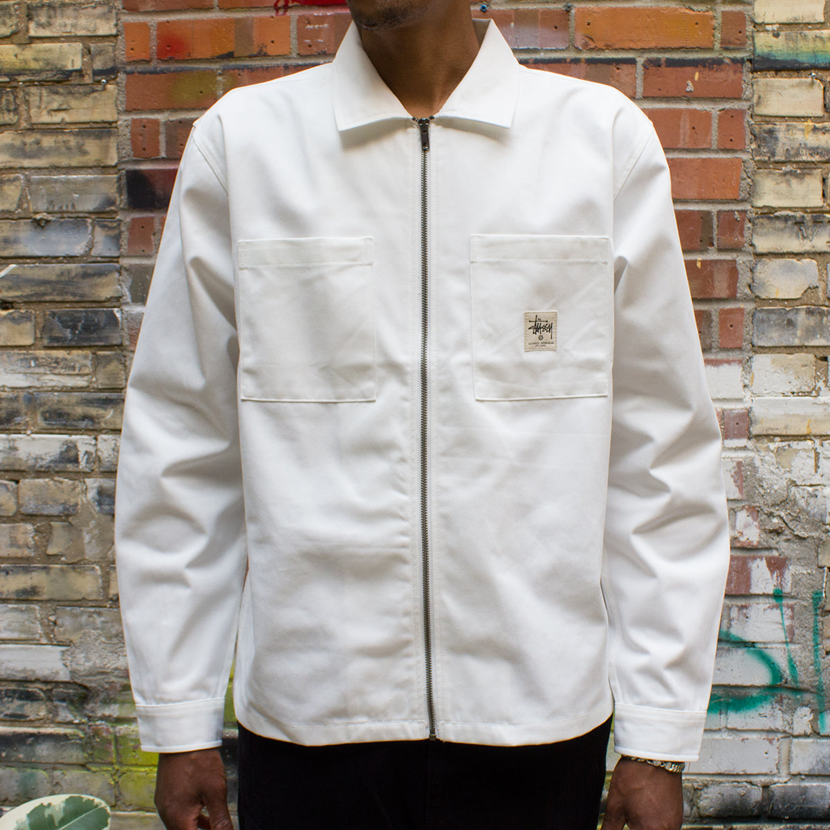 Zip Up Work L/S Shirt