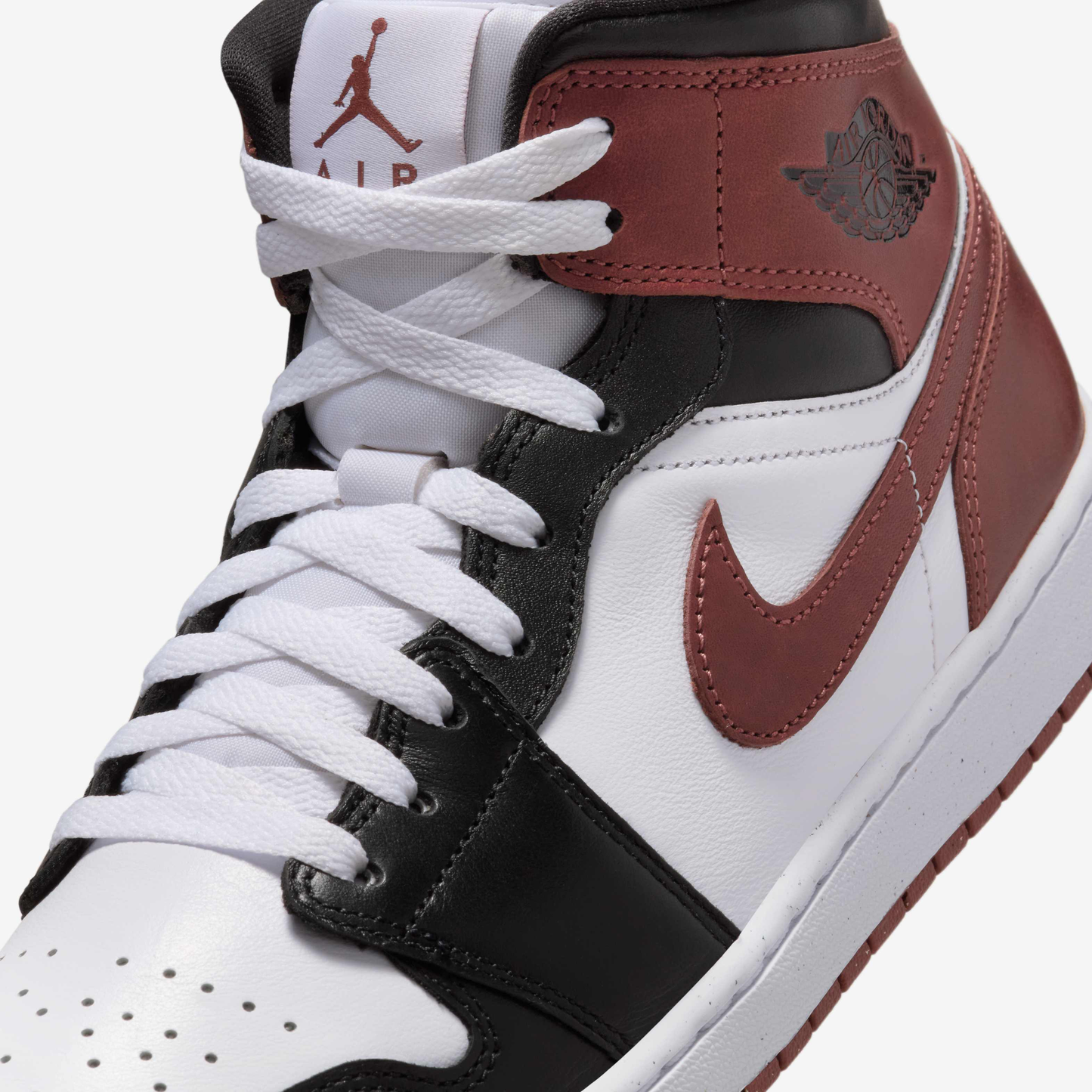 Nike Men's Air Jordan 1 Mid Shoes - White / Black / Dark Pony