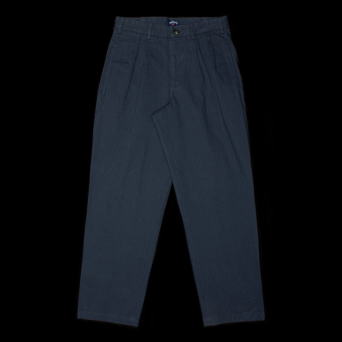 Classic Double-Pleat Herringbone Pants