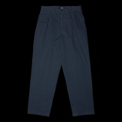 Classic Double-Pleat Herringbone Pants