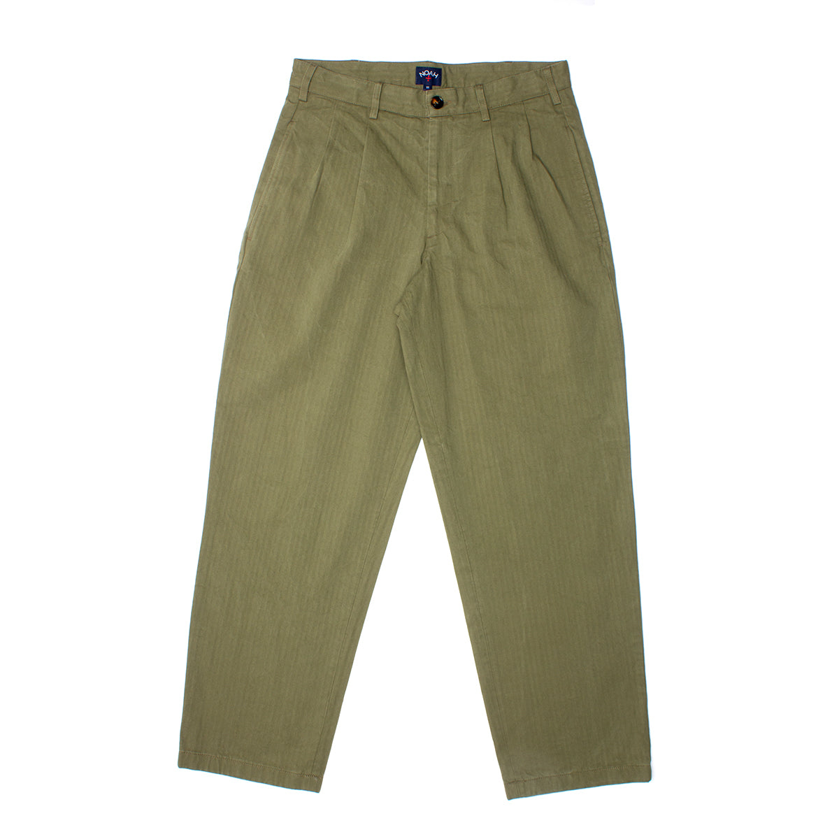 Classic Double-Pleat Herringbone Pants