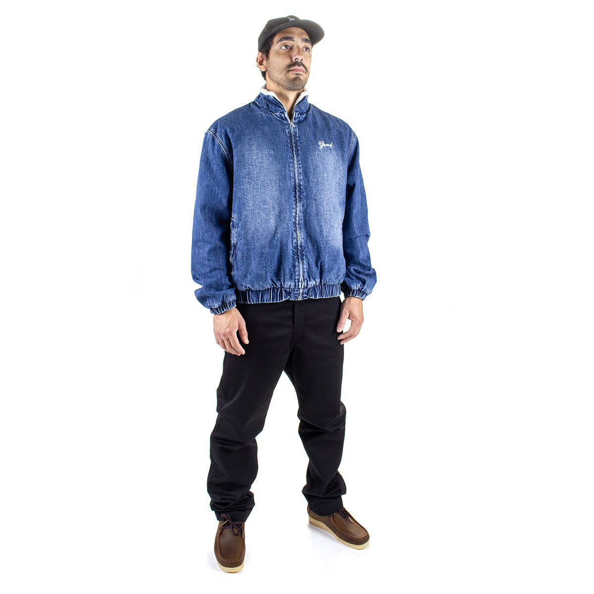 Sherpa Lined Denim Track Jacket