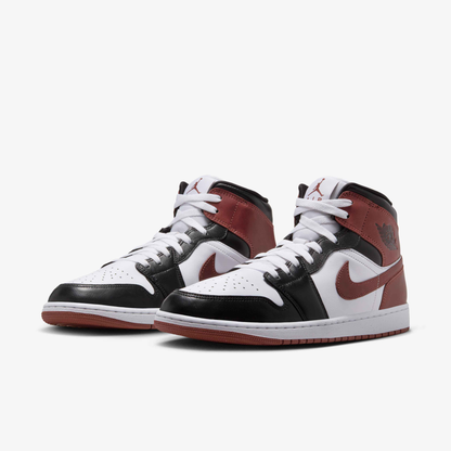 Nike Men's Air Jordan 1 Mid Shoes - White / Black / Dark Pony