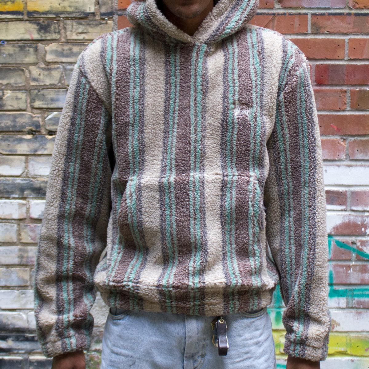 Stripe Sherpa Hoodie