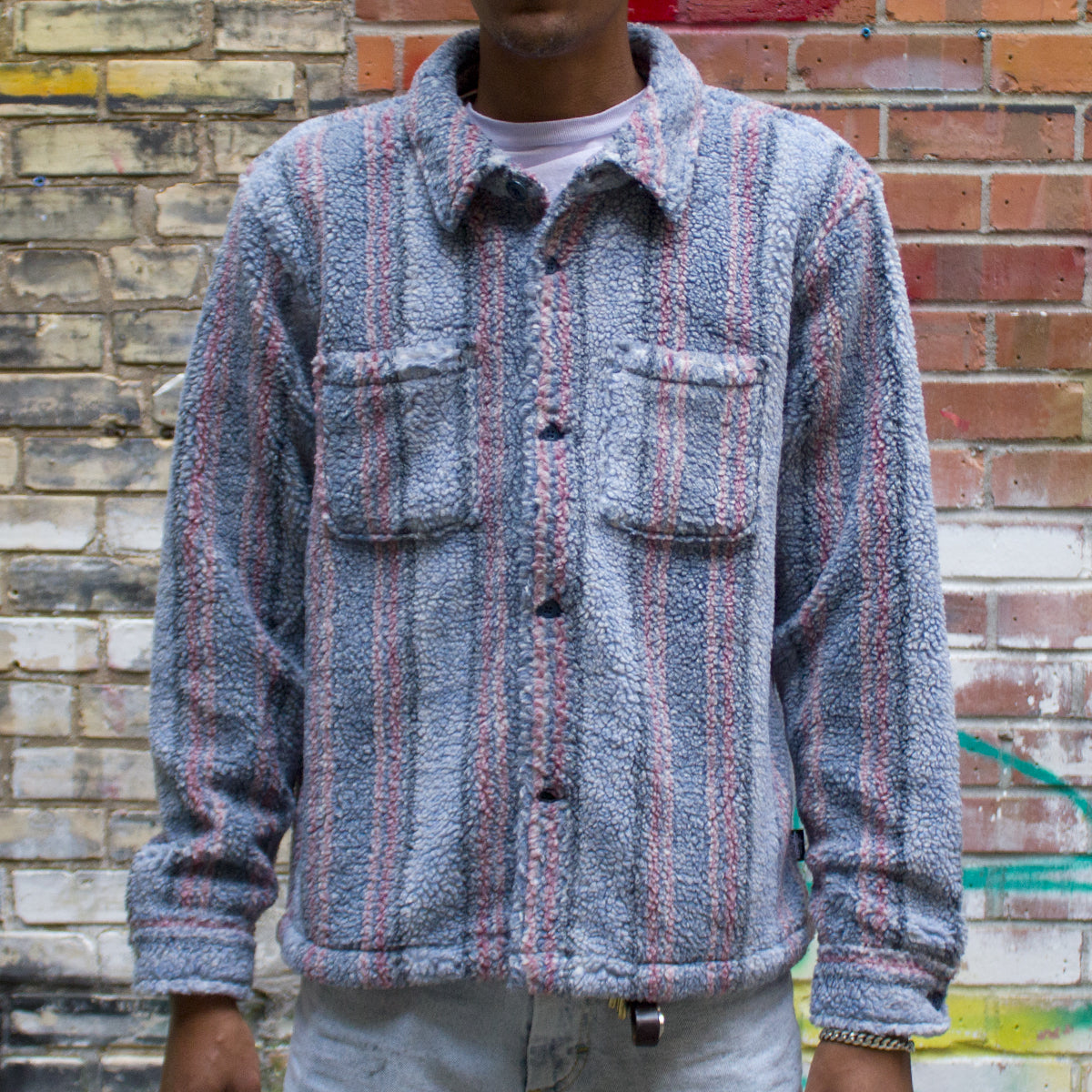 Stripe Sherpa Shirt