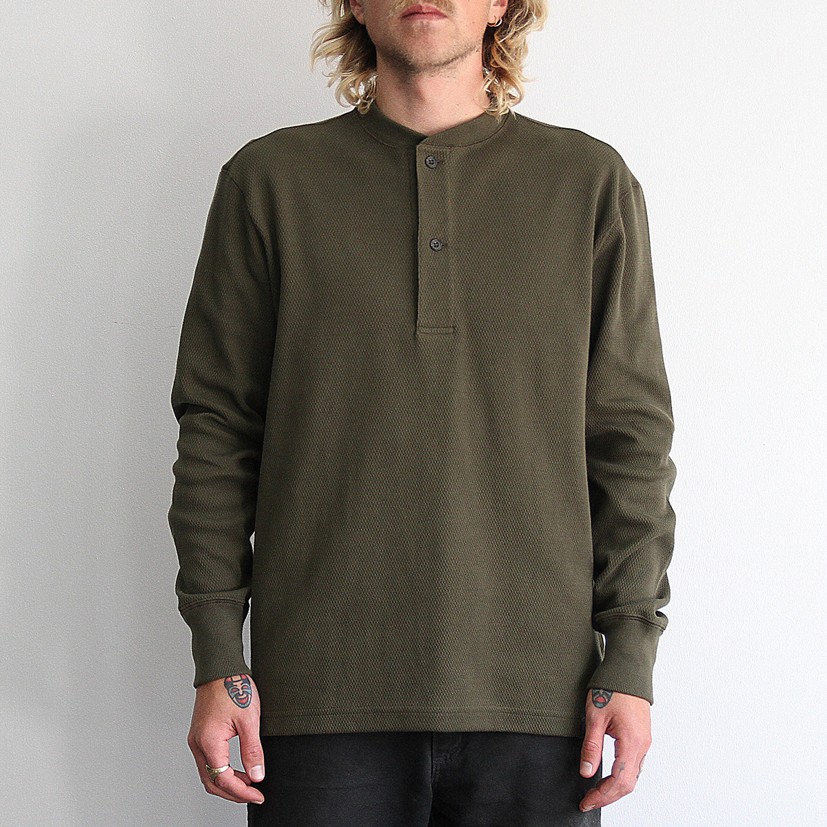 Waffle Knit Henley