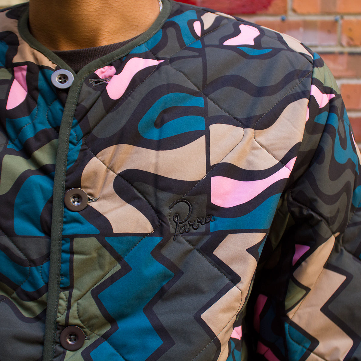 Gemstone Pattern Quilted Jacket
