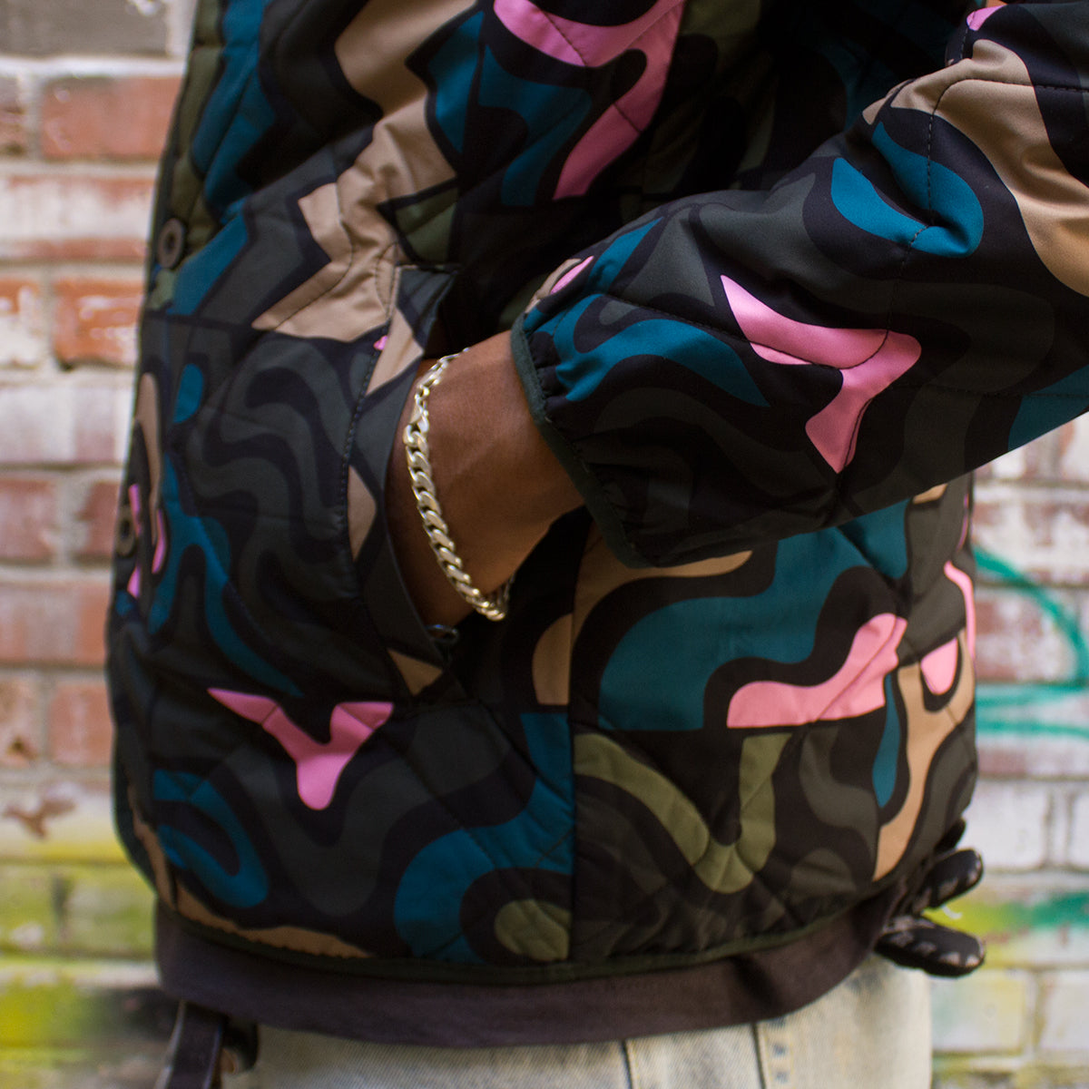 Gemstone Pattern Quilted Jacket