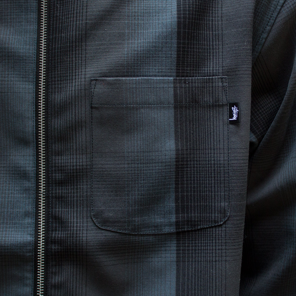 Shadow Plaid Zip Shirt
