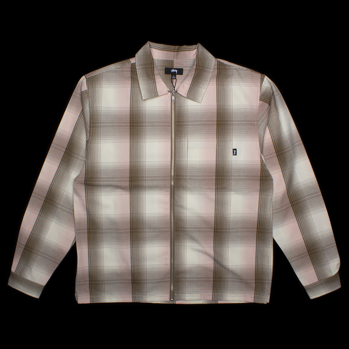 Shadow Plaid Zip Shirt