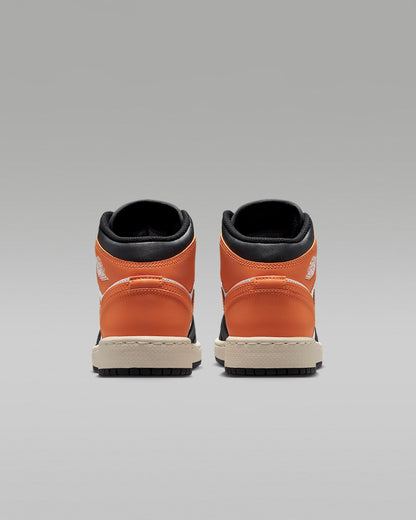 Nike Kids' Air Jordan 1 Mid Shoes - Starfish / White / Sail / Black