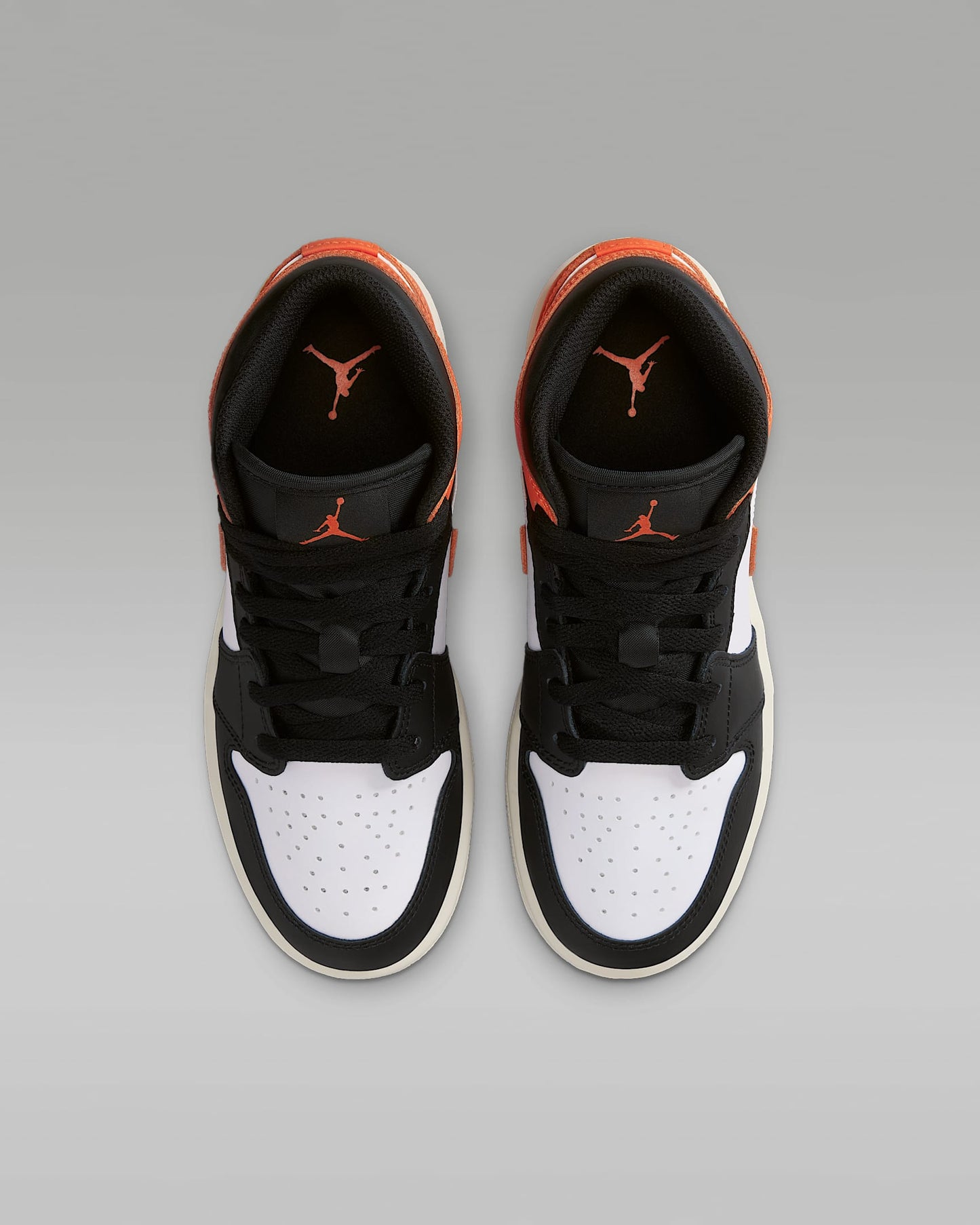 Nike Kids' Air Jordan 1 Mid Shoes - Starfish / White / Sail / Black
