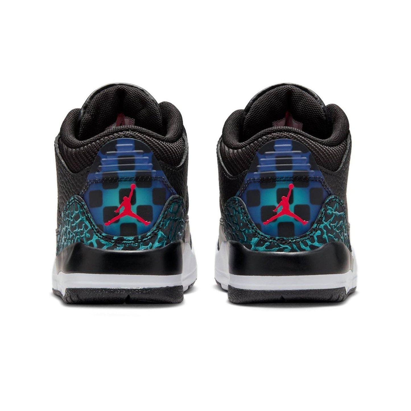 Nike Kids' Air Jordan 3 Retro PS Shoes - Black / Hyper Jade / Red / White