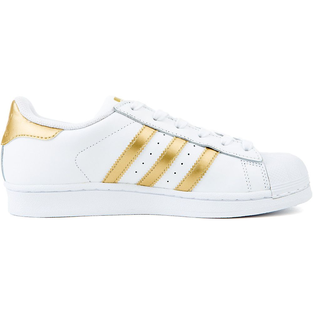 Adidas Kids' Superstar J Shoes - White / Gold Metallic