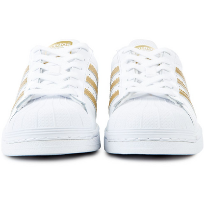 Adidas Kids' Superstar J Shoes - White / Gold Metallic