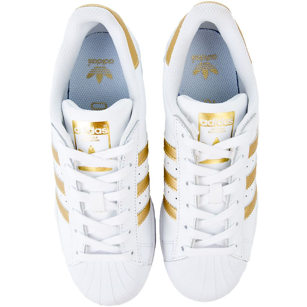 Adidas Kids' Superstar J Shoes - White / Gold Metallic