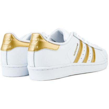 Adidas Kids' Superstar J Shoes - White / Gold Metallic