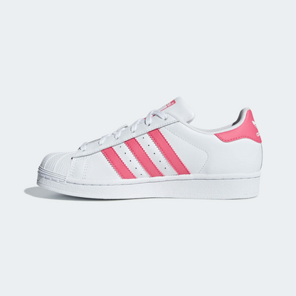 Adidas Kids' Superstar Shoes - Cloud White / Real Pink
