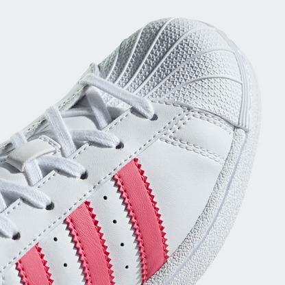 Adidas Kids' Superstar Shoes - Cloud White / Real Pink