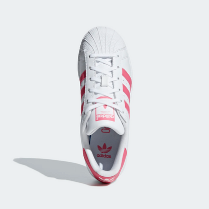 Adidas Kids' Superstar Shoes - Cloud White / Real Pink
