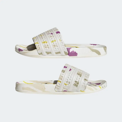 Adidas Women's Adilette Thebe Magugu Slides - Cloud White / Beige / Yellow / Purple