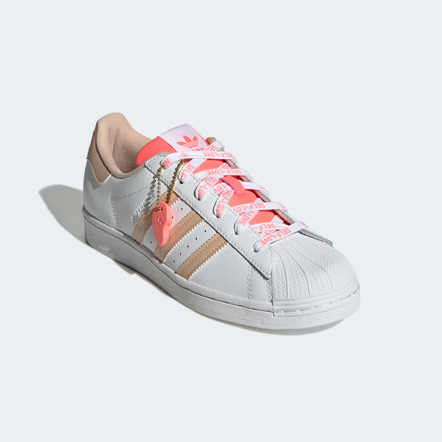 Adidas Women's Superstar Shoes - Cloud White / Halo Blush / Acid Red