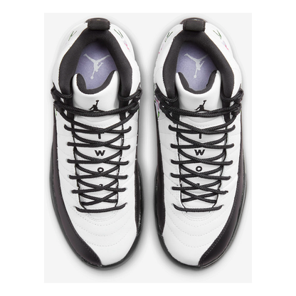 Nike Kids' Air Jordan 12 Retro GS Shoes - White / Black / Vivid Green / Lavender Mist