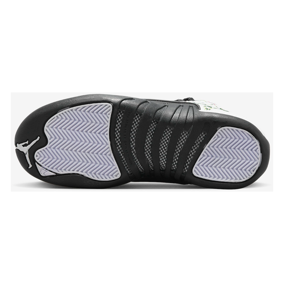 Nike Kids' Air Jordan 12 Retro GS Shoes - White / Black / Vivid Green / Lavender Mist