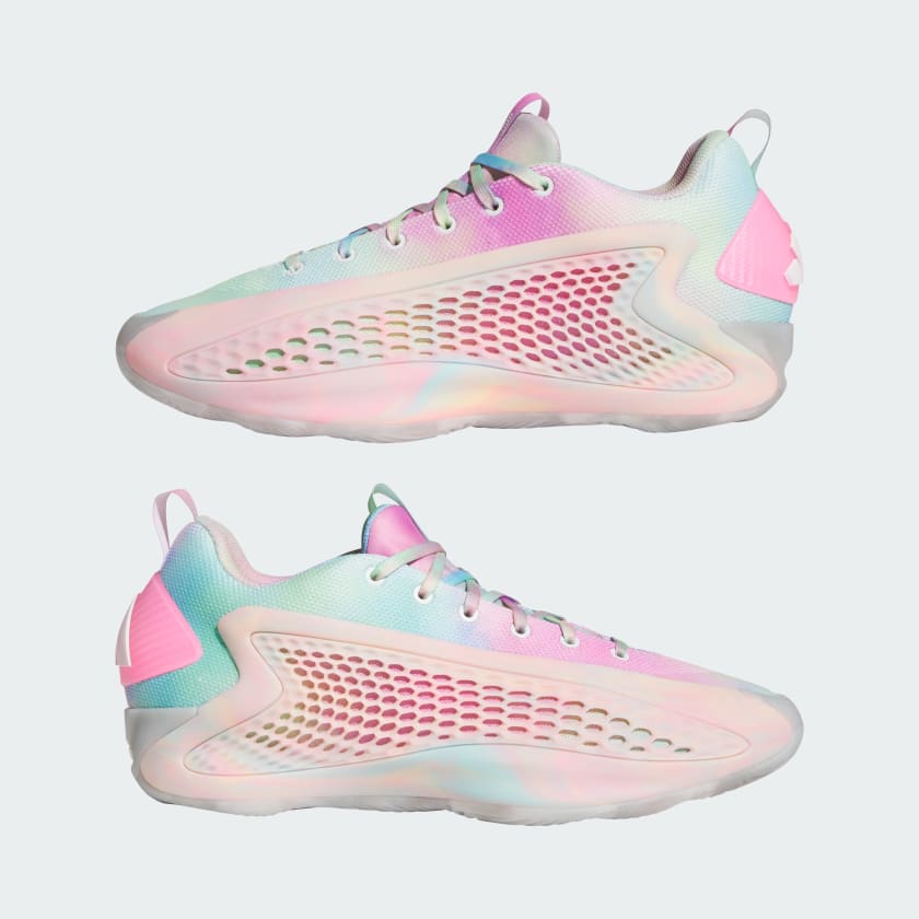 Adidas Men's Anthony Edwards 1 Low Shoes - Cloud White / Acid Orange / Bliss Pink