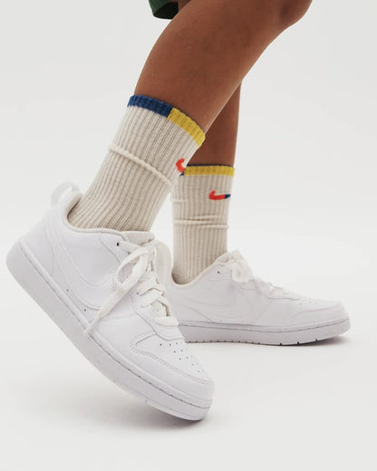 Nike Kids' Court Borough Low Recraft Shoes - White / White / White