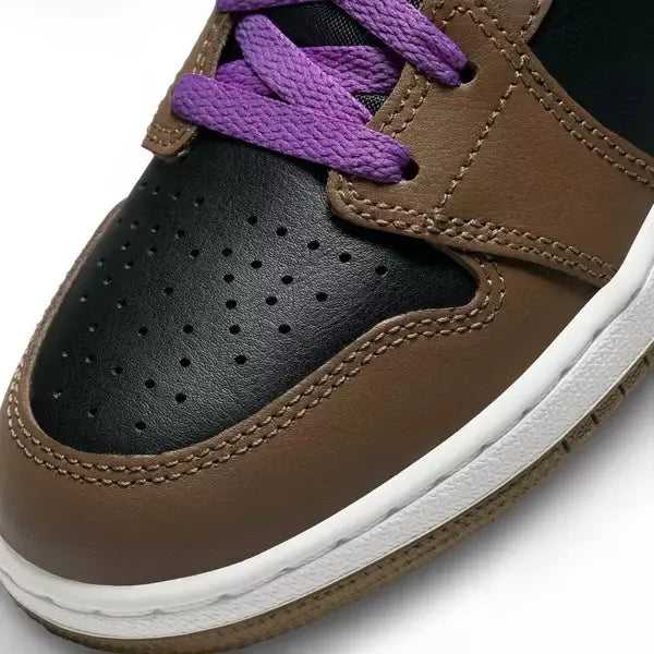 Nike Kids' Air Jordan 1 Mid Shoes - Palomino / Wild Berry / Black / White