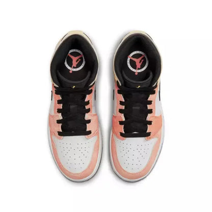 Nike Kids' Air Jordan 1 Mid SE Shoes - Magic Ember / White / Black / Sundial