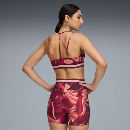 Puma Women's Floral Ribbon Strappy Bra - Ruby