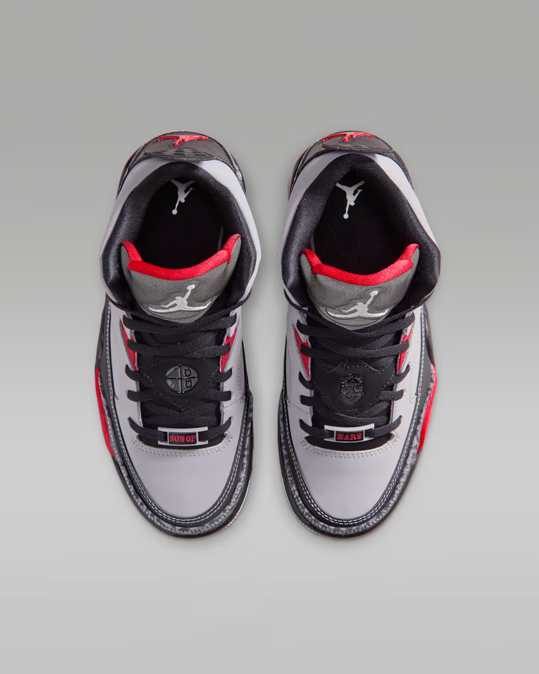 Nike Kids' Son Of Mars Low Shoes - Cement Grey / Black / Fire Red / White