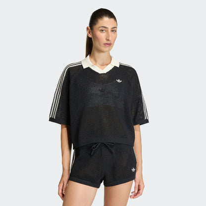 Women's Knitted Crochet Polo