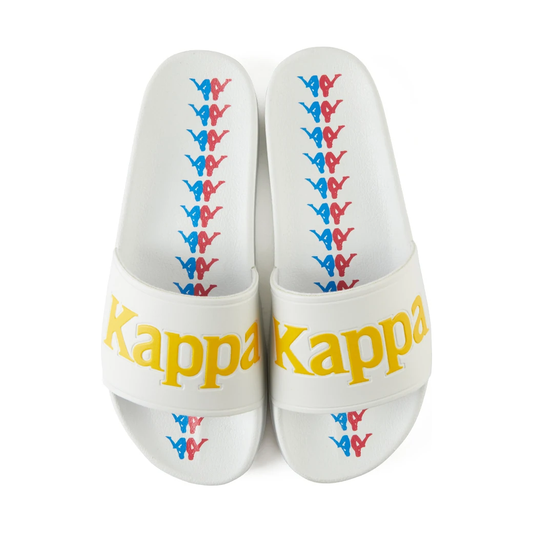Kappa 222 Banda Adam 16 Slides - White / Fuchsia / Blue