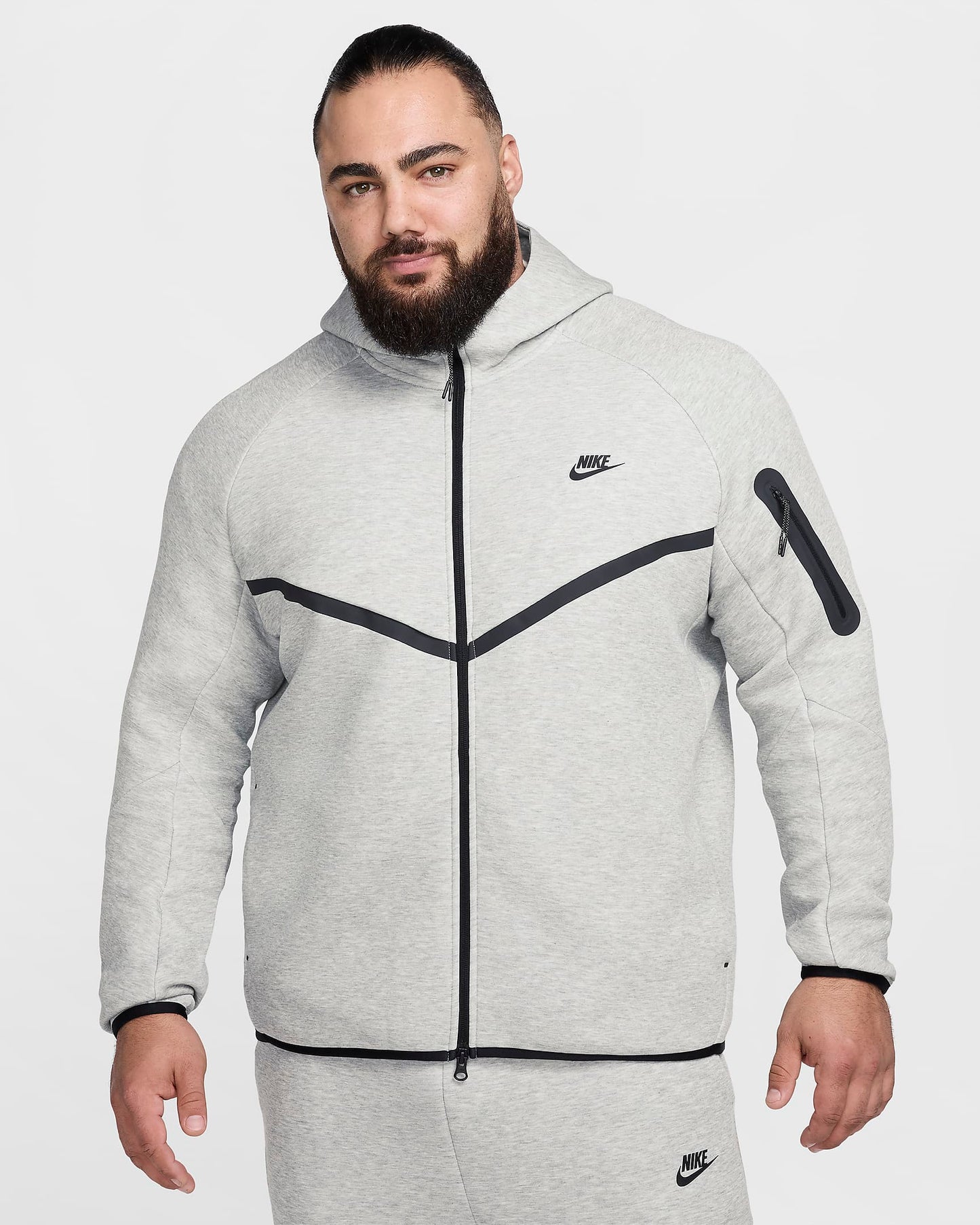 Nike Men's Tech Fleece Windrunner Full-Zip Jacket - Dark Grey Heather / Black