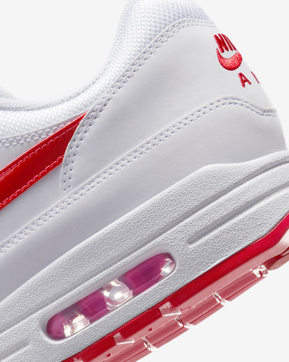Nike Men's Air Max 1 Premium Shoes - White / Playful Pink / University Red
