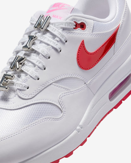 Nike Men's Air Max 1 Premium Shoes - White / Playful Pink / University Red