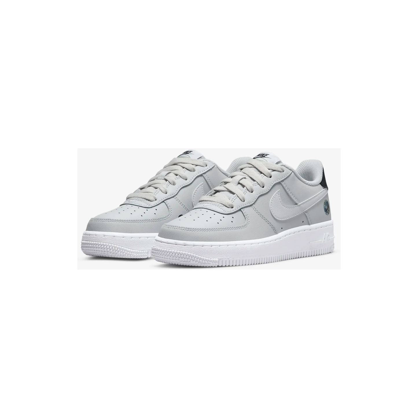 Nike Kids' Air Force 1 LV8 Shoes - Photon Dust / Black / Chlorophyll / White