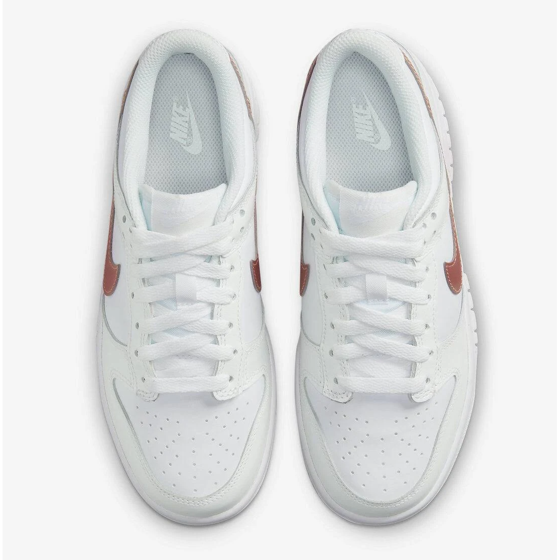 Nike Kids' Dunk Low GS Shoes - Summit White / Metallic Red Bronze