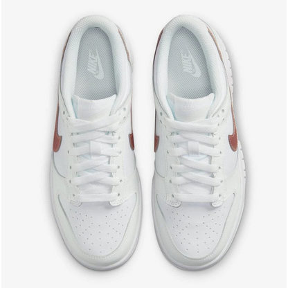 Nike Kids' Dunk Low GS Shoes - Summit White / Metallic Red Bronze